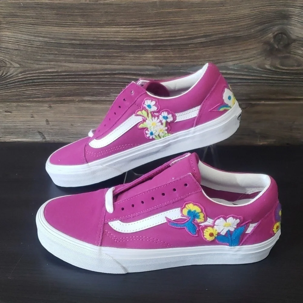 New Vans Old Skool Womens Shoes Size 6.5 Floral Pink‎ Girly Summer Skater Indie